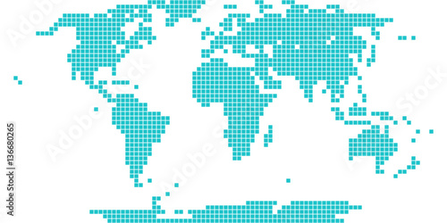 Dotted World Map Square Point photo