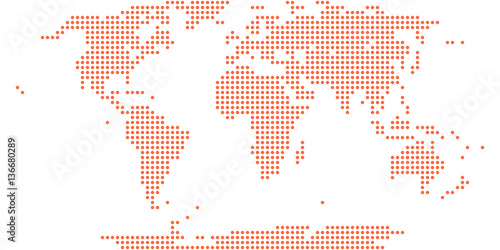 Dotted World Map Round Point