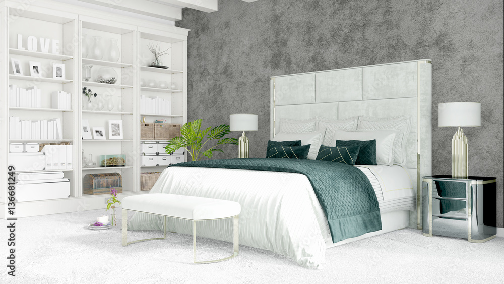 Modern bright interior . 3D rendering Modern bright interior . 3D rendering