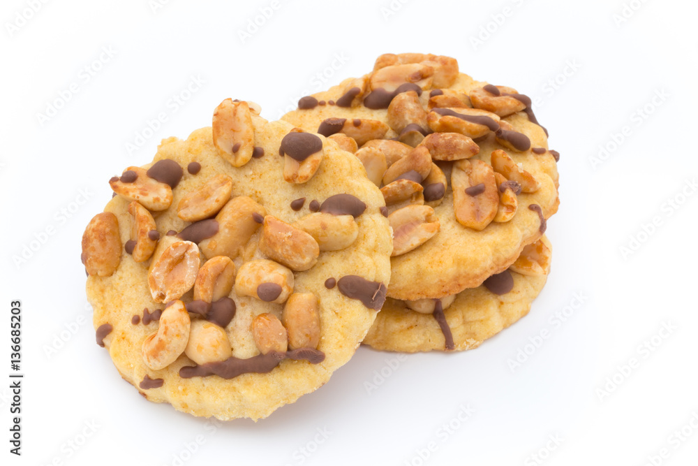 Cookies nuts on the isolated on white background. Cookies nuts on the isolated on white background.