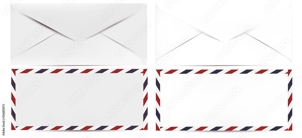 Vector realistic clean mock up envelope for design. Isolated on Vector realistic clean mock up envelope for design. Isolated on