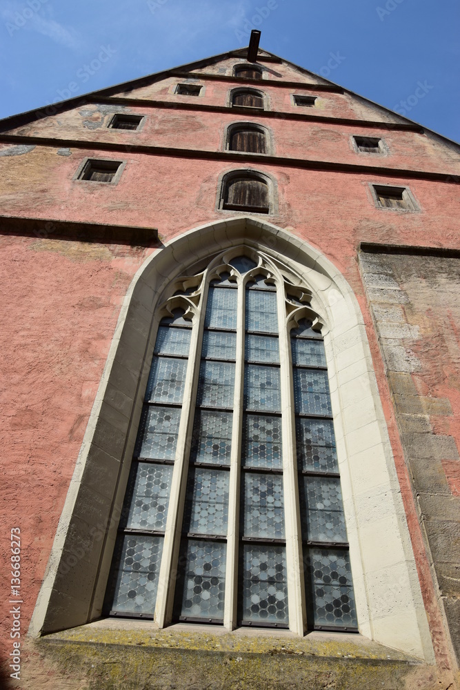 View in the historical town of Rothenburg on the Tauber, Bavaria, region Middle Franconia, Germany