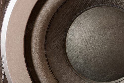 Sound speakers close-up. Audio stereo system macro