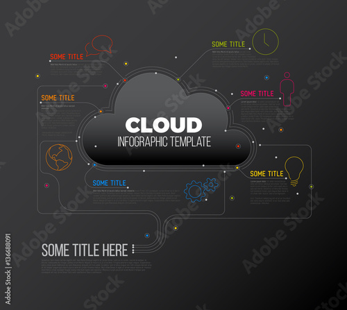 Cloud storage - Vector Infographic report template