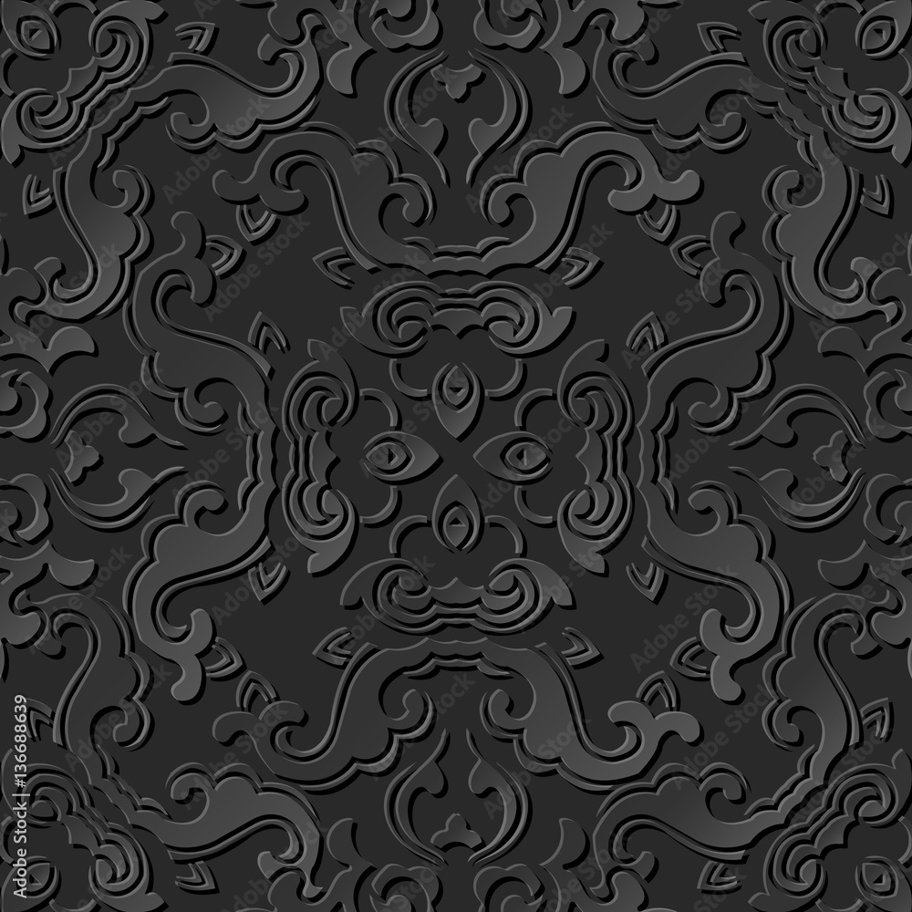 3D paper art pattern spiral wave cross flower 3D paper art pattern spiral wave cross flower