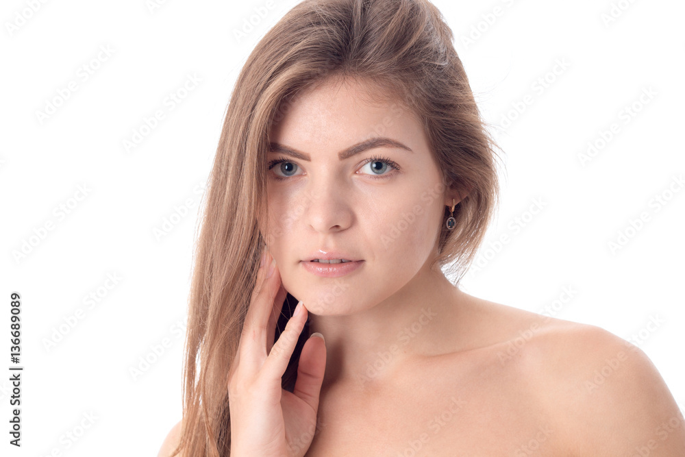 Portrait of a beautiful girl without makeup close-up Portrait of a beautiful girl without makeup close-up