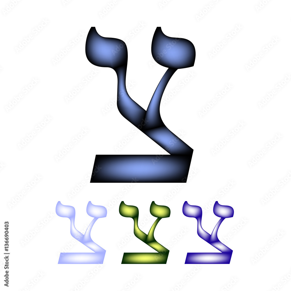 Hebrew font. The Hebrew language. The letter Tzadik. Vector illustration on isolated background Stock Vector | Adobe Stock