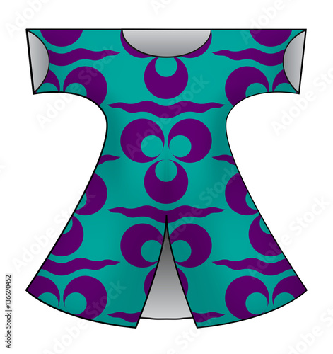 Foto Traditional Ottoman Caftan with Seamless Cintemani Pattern