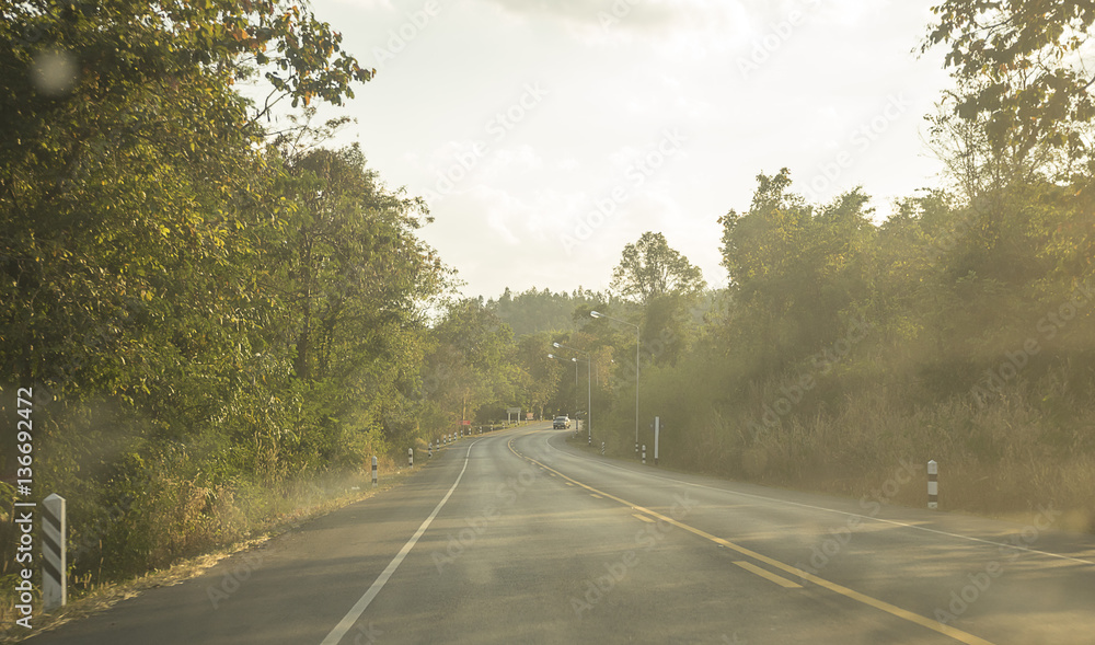 Road Highway around forest Background. Travel in Thailand. Hope concept. Road Highway around forest Background. Travel in Thailand. Hope concept.