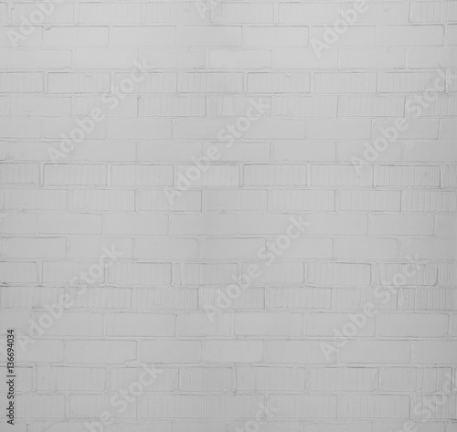 Texture of old white brick wall. Grunge background
