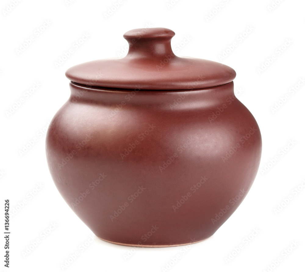 Clay pot isolated isolated on white background