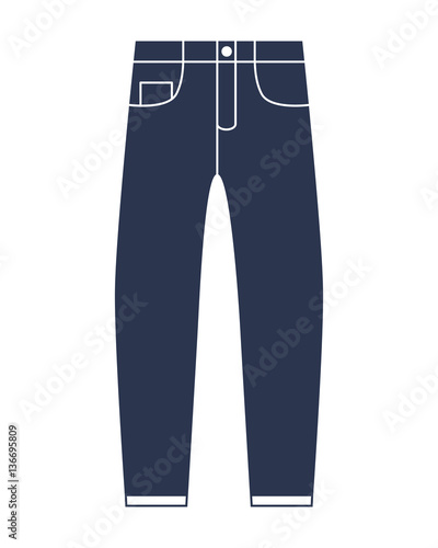 Blue men's jeans. Vector illustration.