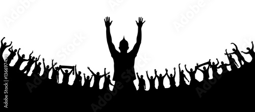 Background with cheering people