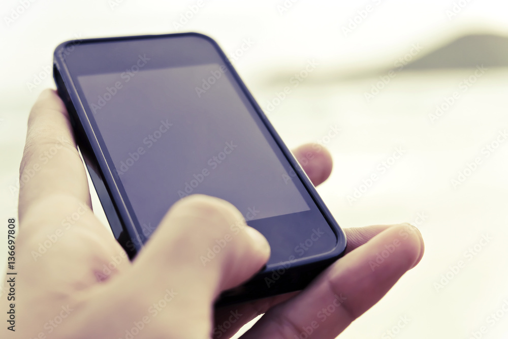 close up image of people using smart phone,Communication concept