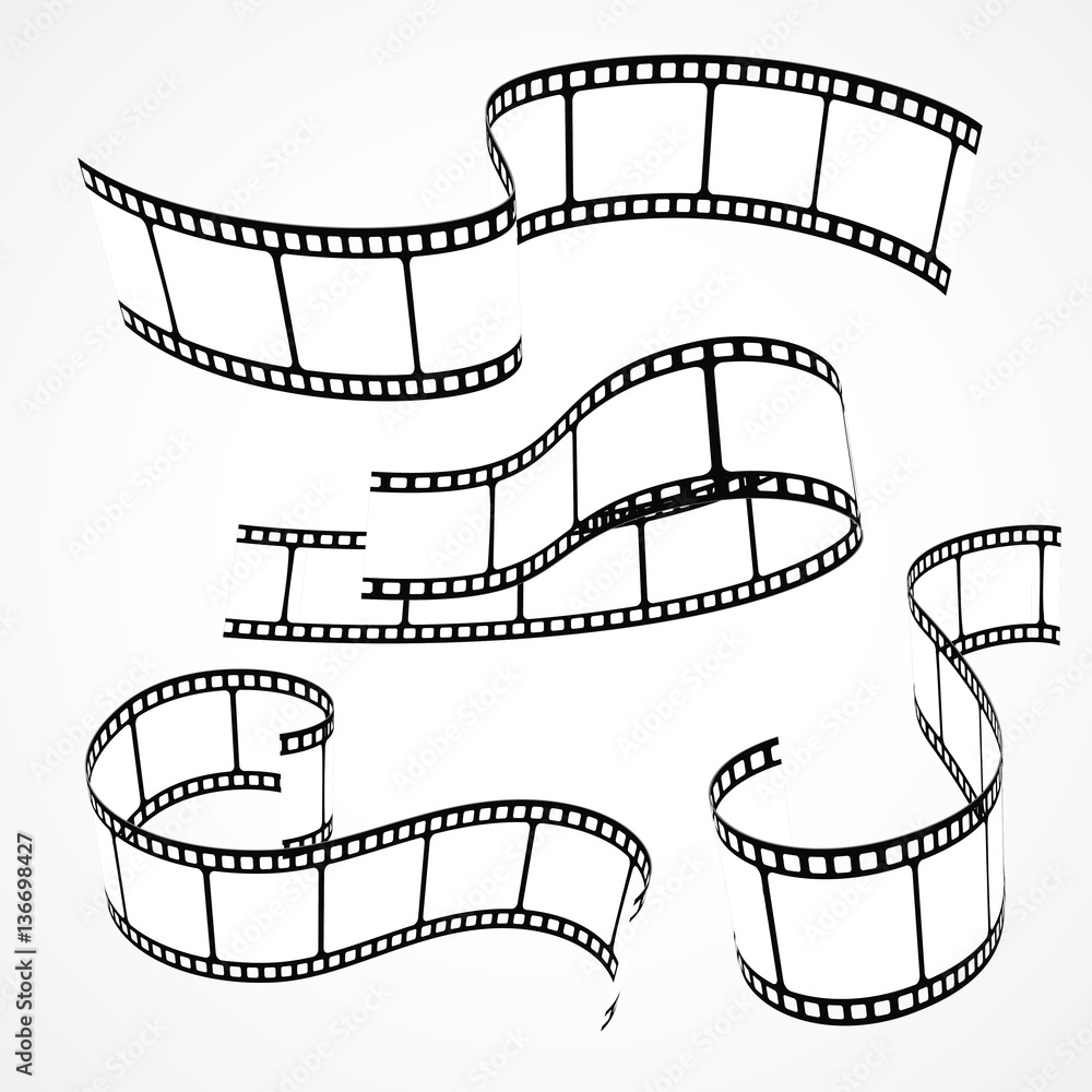 Fototapeta premium set of 3d film strips