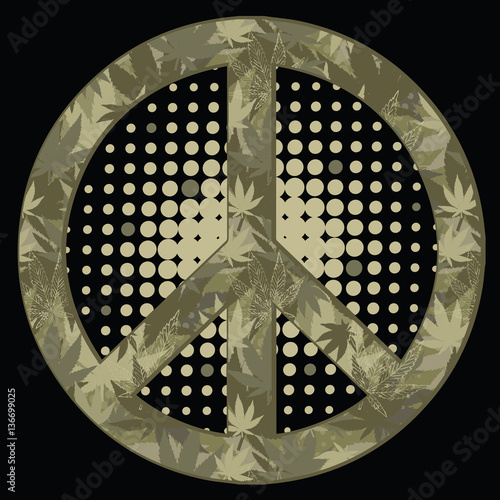 peace symbol. Military style.