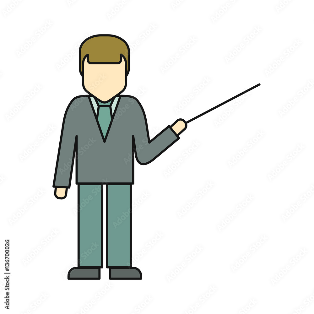 Private Man in Business Suit with Pointer Private Man in Business Suit with Pointer