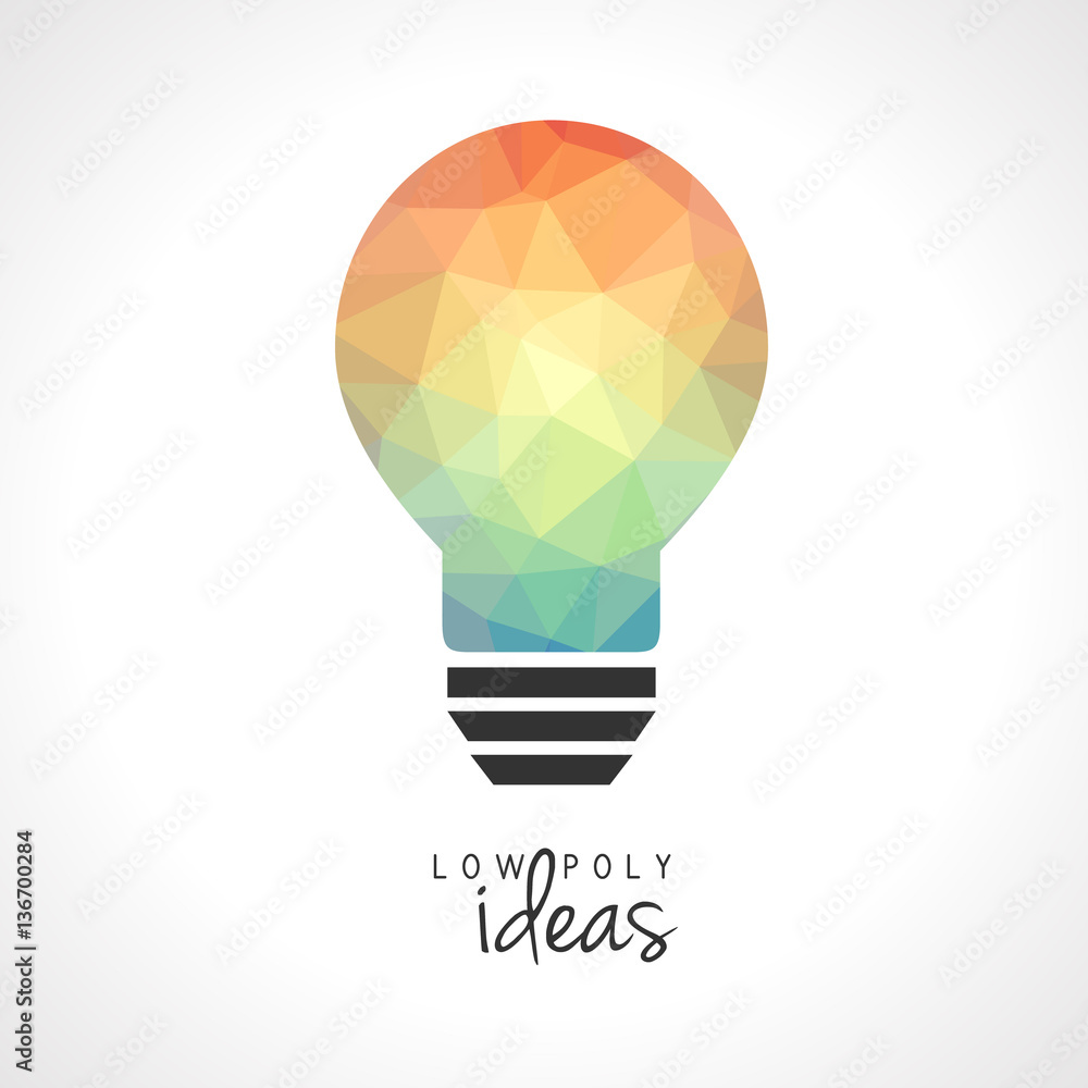 Creative low poly light bulb. Abstract and modern polygonal design. Stock  Vector | Adobe Stock