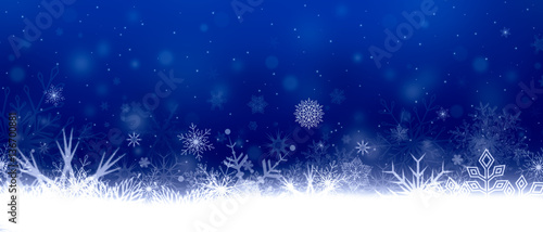 Snowfall. Snowflakes. Christmas banner with snowflakes.