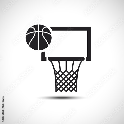 Basket Flat Vector Icon. Basketball Icon. Sport Vector Illustration.