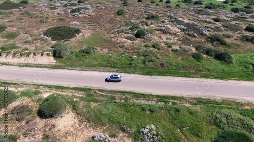 Car aerial surveillance. GPS car tracking system. Find your vehicle 