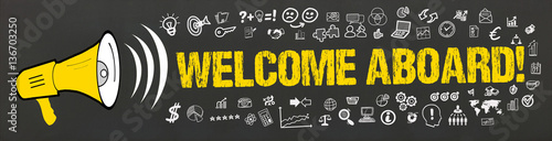 Foto Welcome Aboard! / Megafon mit Symbole