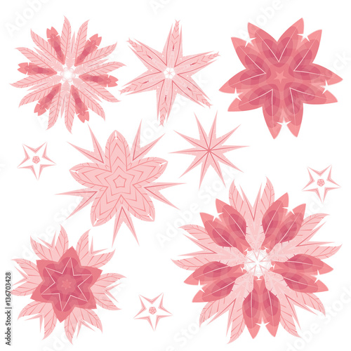 Set of mandalas. Collection of stylized stars and snowflakes. © im_kseniabond