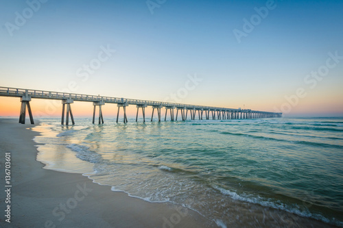 The M.B. Miller County Pier and Gulf of Mexico at sunrise, in Pa photo