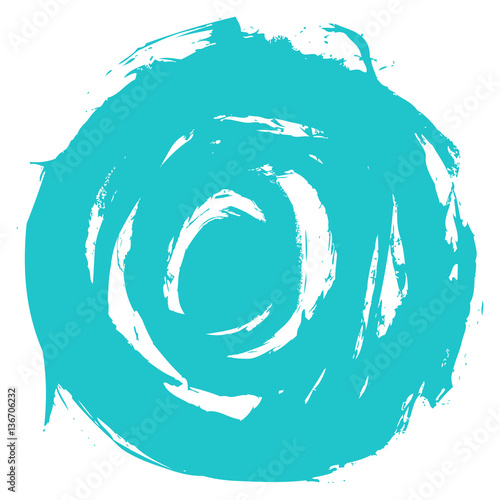 Turquoise Brushstroke Circle Shape