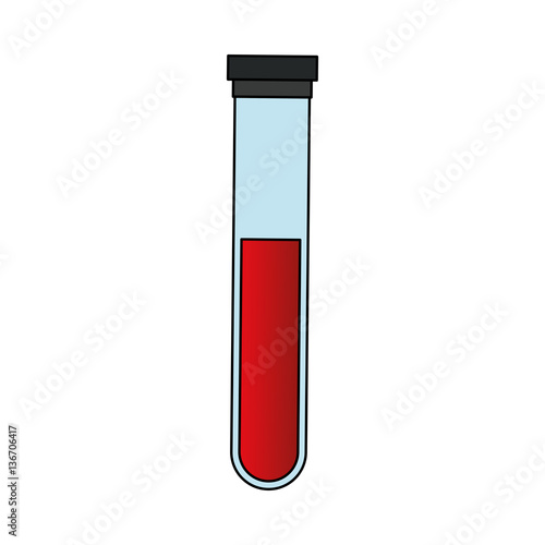 test tube with blood icon image vector illustration design 