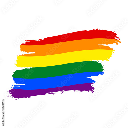 Brushstroke Rainbow Flag LGBT Movement