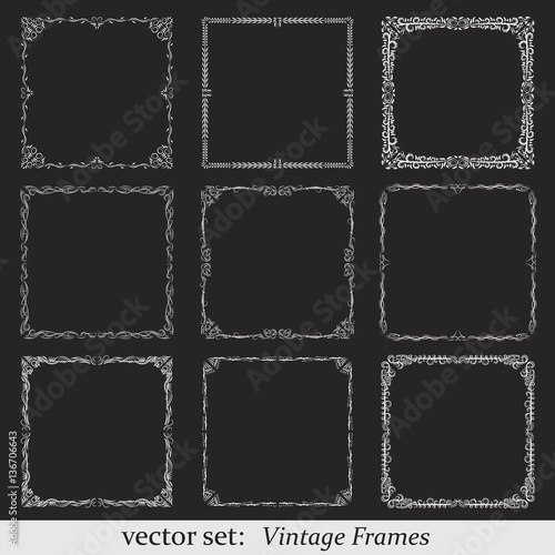 Vector set of vintage frames