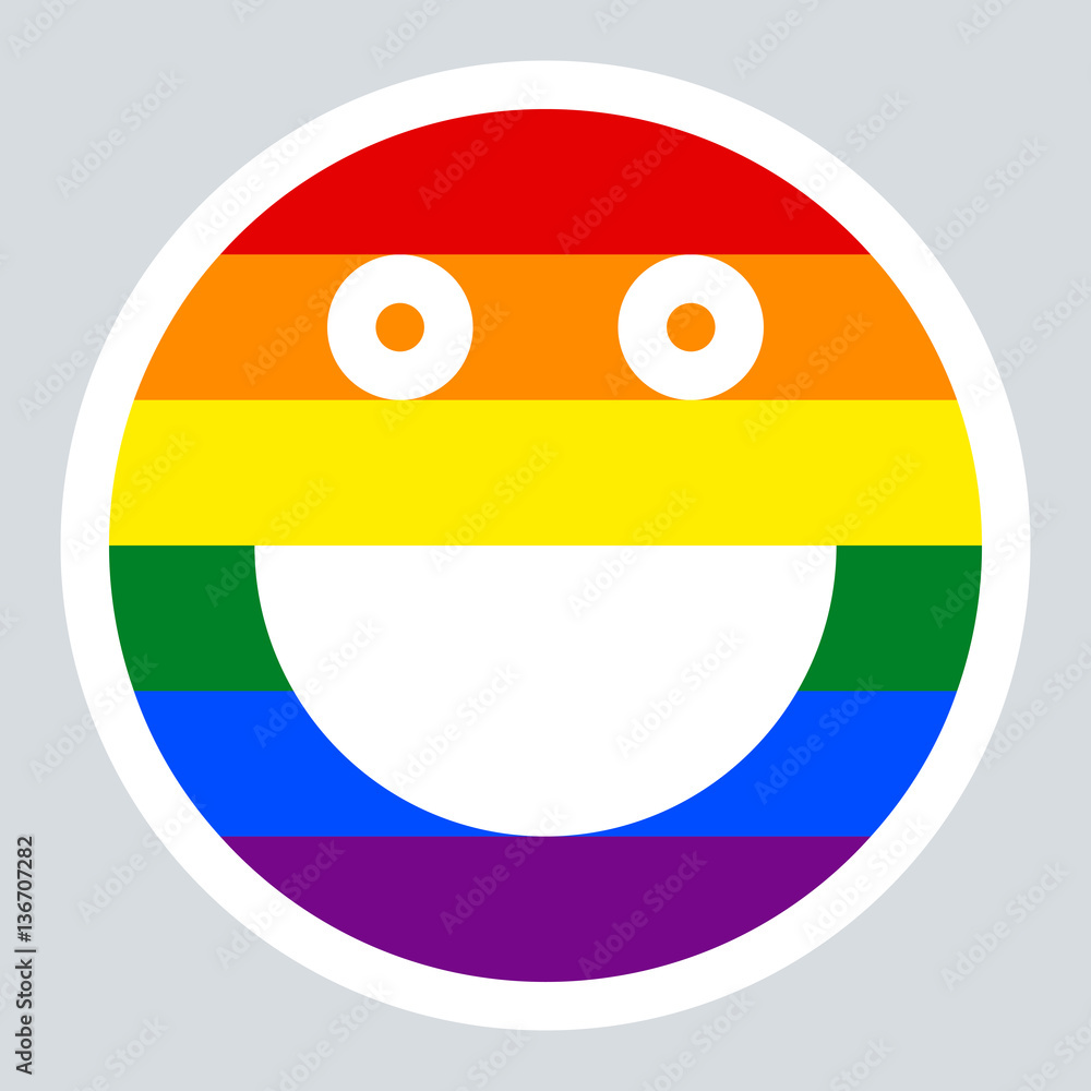 LGBT Rainbow Flag Smiling Face Smiley Icon LGBT Rainbow Flag Smiling Face Smiley Icon