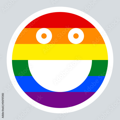 LGBT Rainbow Flag Smiling Face Smiley Icon