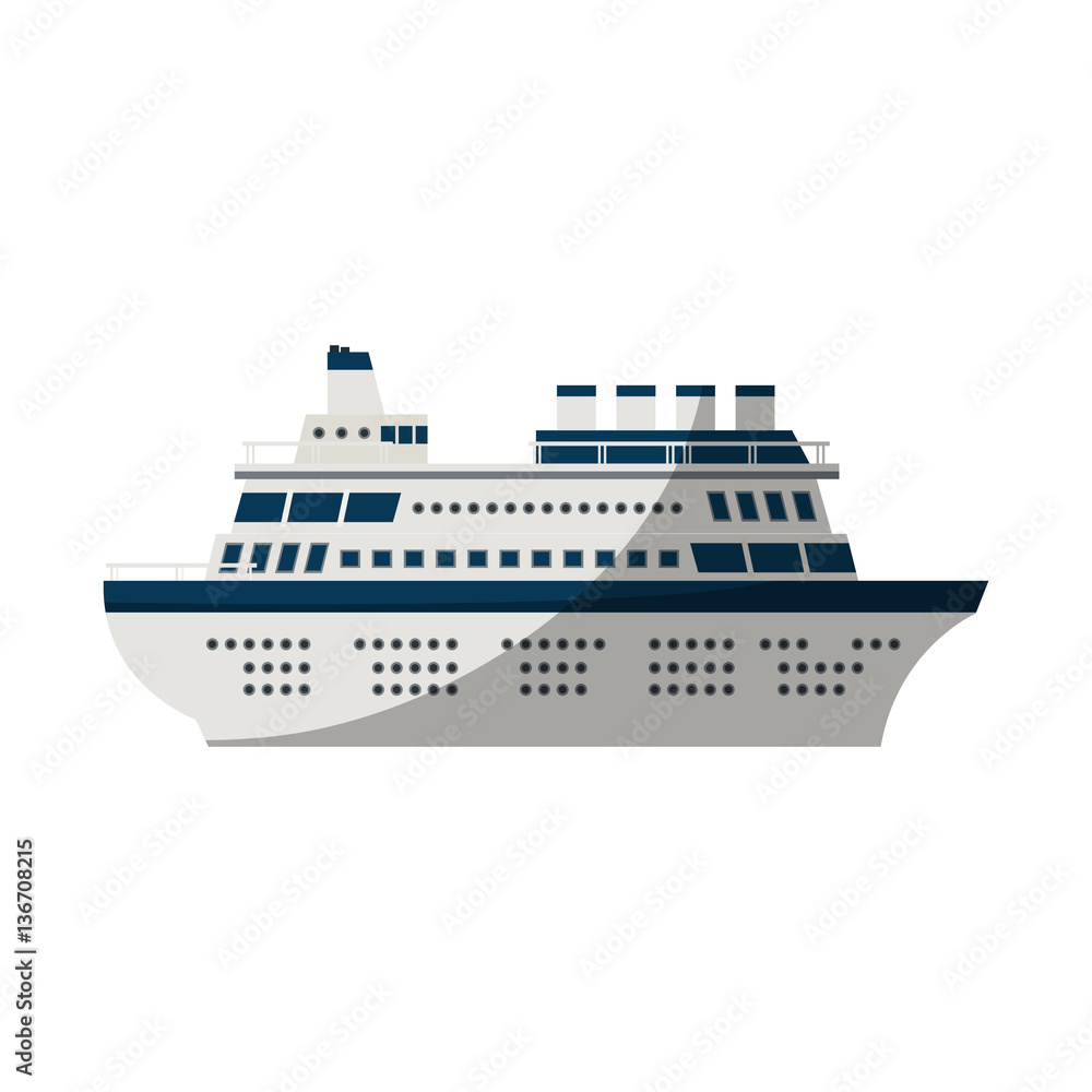 cruise ship icon over white background. colorful design. vector illustration