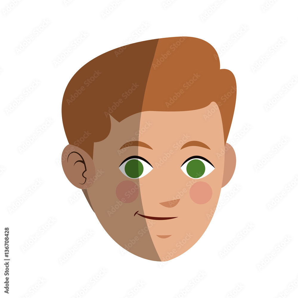 man face cartoon icon over white background. colorful design. vector illustration man face cartoon icon over white background. colorful design. vector illustration