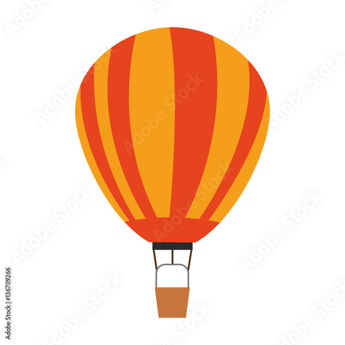 hot air balloon icon over white background. colorful design. vector illustration