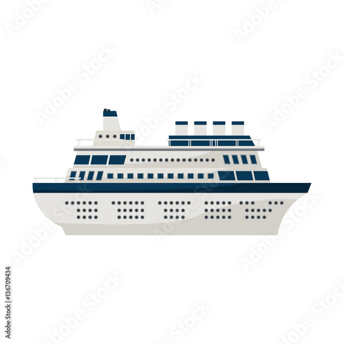 cruise ship icon over white background. colorful design. vector illustration