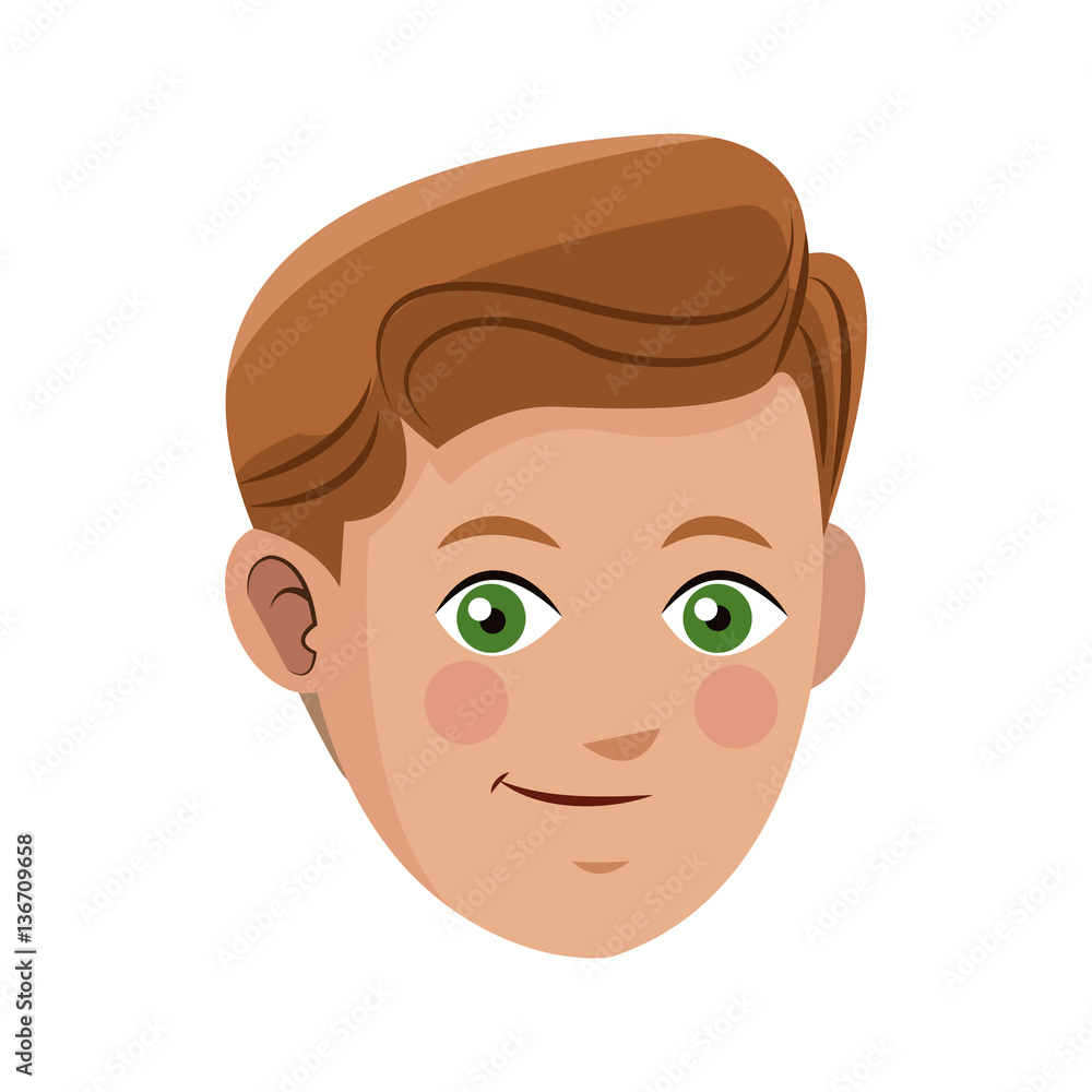 man face cartoon icon over white background. colorful design. vector illustration