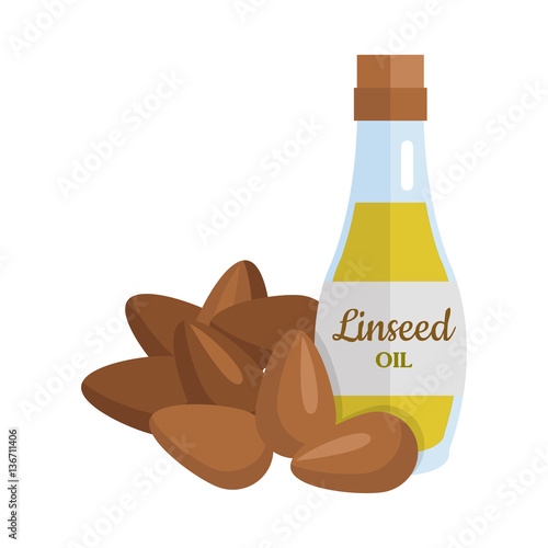 Linseed Oil Vector Illustration in Flat Design.