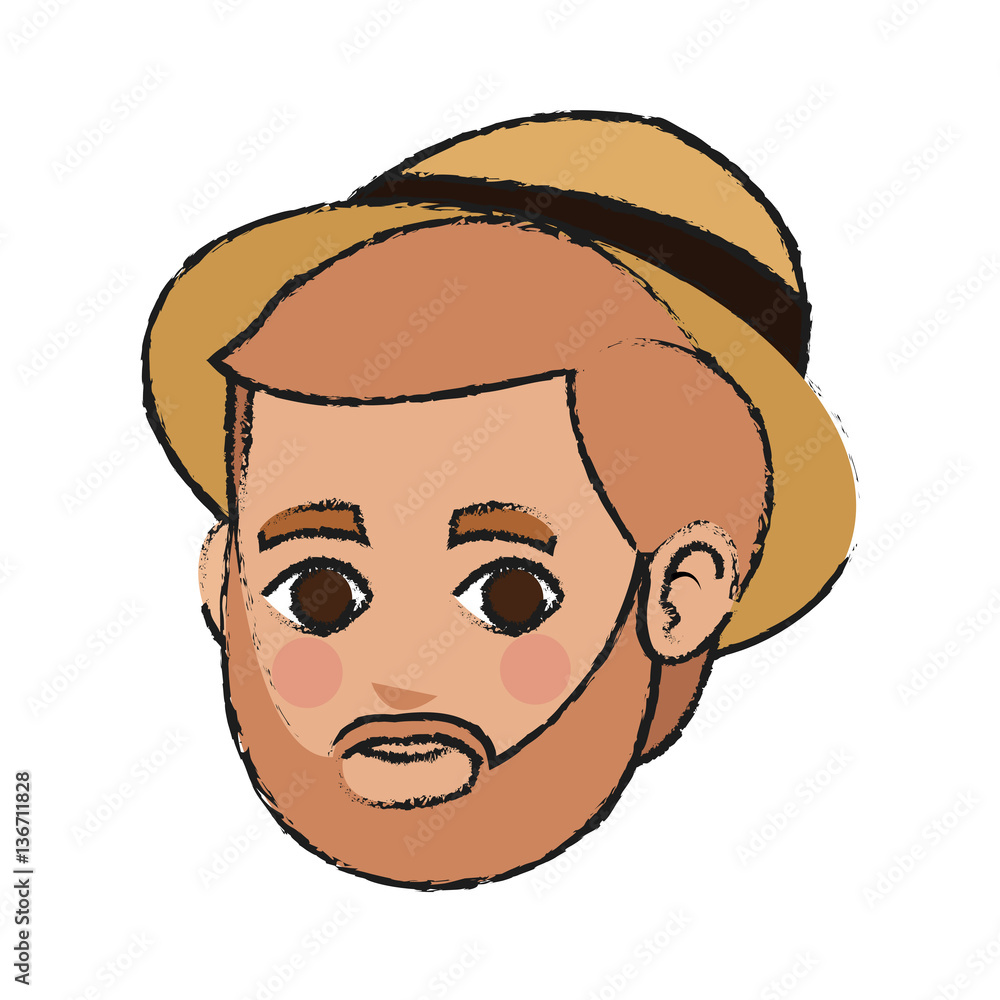 man face cartoon icon over white background. colorful design. vector illustration man face cartoon icon over white background. colorful design. vector illustration