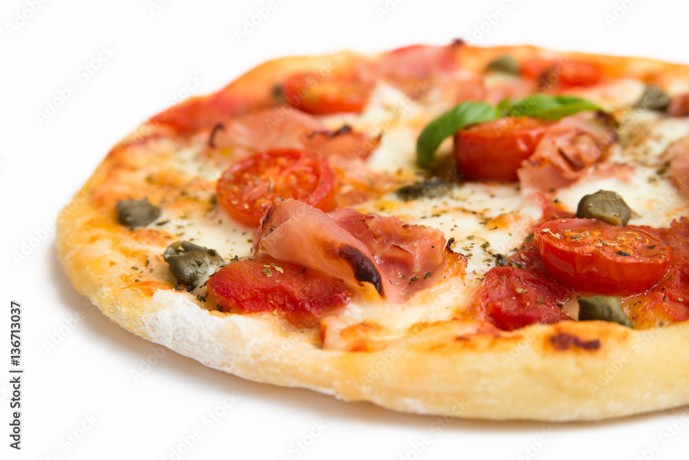 Pizza with baked ham Pizza with baked ham