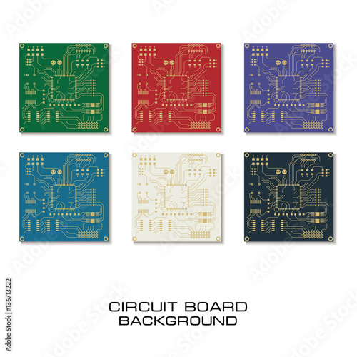 Set of vector circuit board design