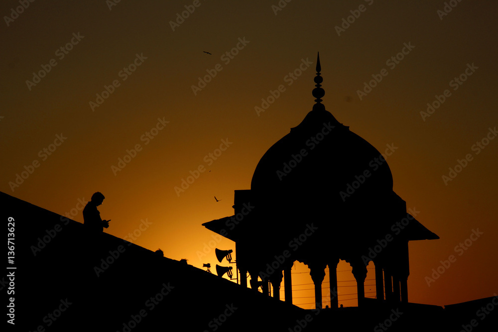 Sunset at jamia Masjid, Delhi