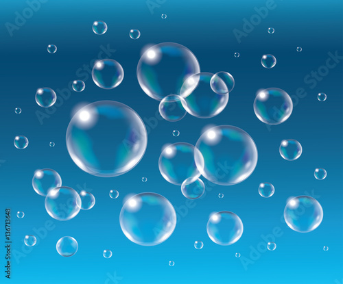 Relistic vector isolated Soap Bubbles.