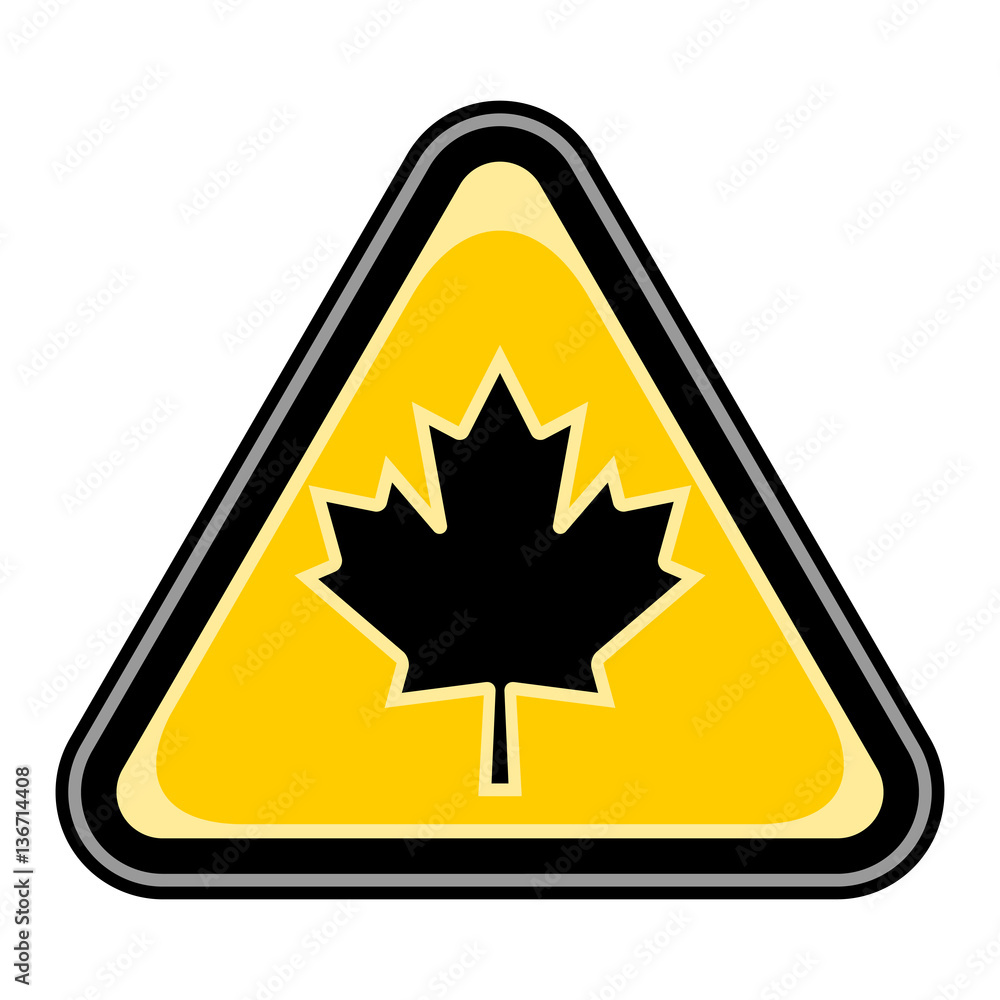 Canada Maple Leaf Sign Triangular Sticker Canada Maple Leaf Sign Triangular Sticker