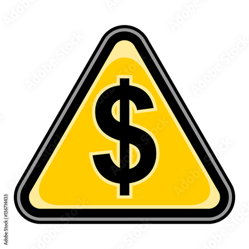 Dollar Sign Triangular Sticker