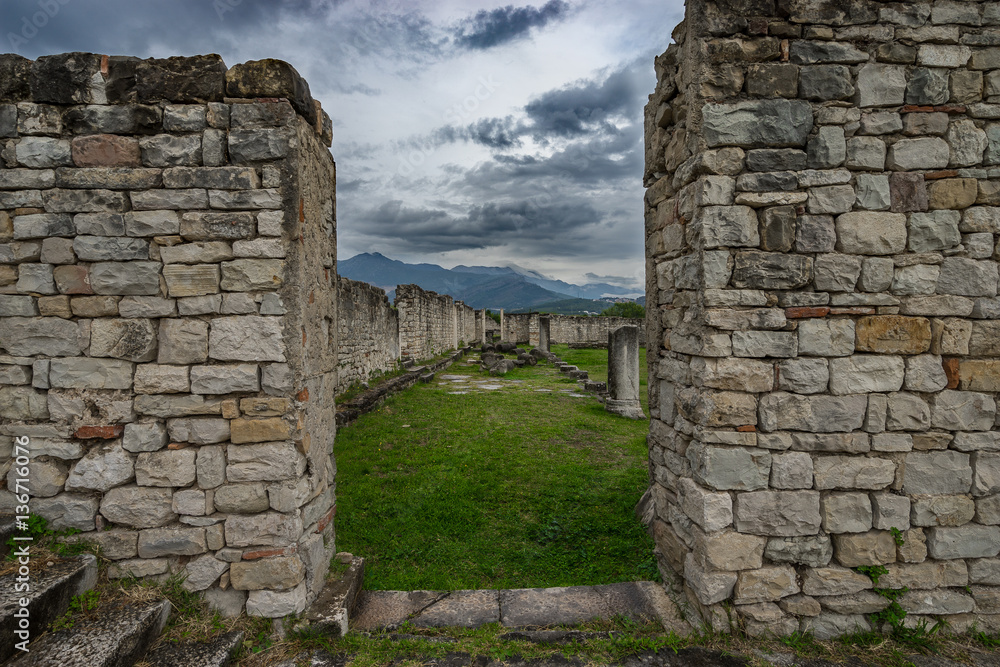 Stone ruins of Historic Salonae near Split, Dalmatia, Croatia