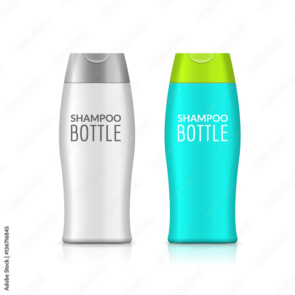 Shampoo plastic bottle or shower gel bottle template design. Vector