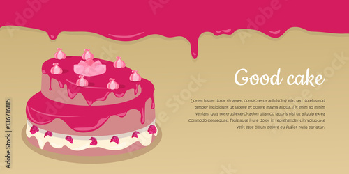 Bon Appetit. Festive Cake Web Banner. Chocolate